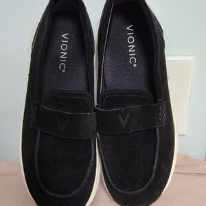 Vionic Black Suede Slip-On Shoes